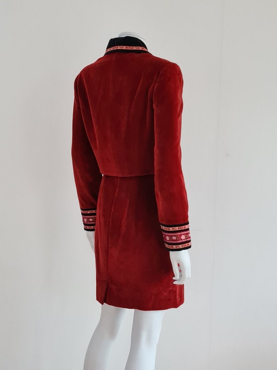 Kenzo beautiful deep red velvet dress and jacket … - image 6