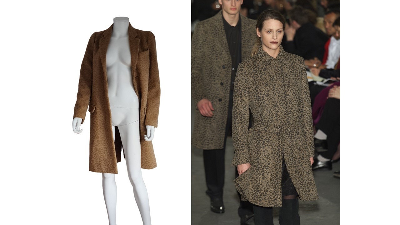 ジャケット・アウター AW2001 HELMUT LANG LEOPARD COAT archive Helmut Lang A/W 2001 Leopard Pattern Luxury Alpaca Tailored