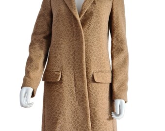 Helmut Lang A/W 2001 Leopard Pattern Luxury Alpaca Tailored Coat
