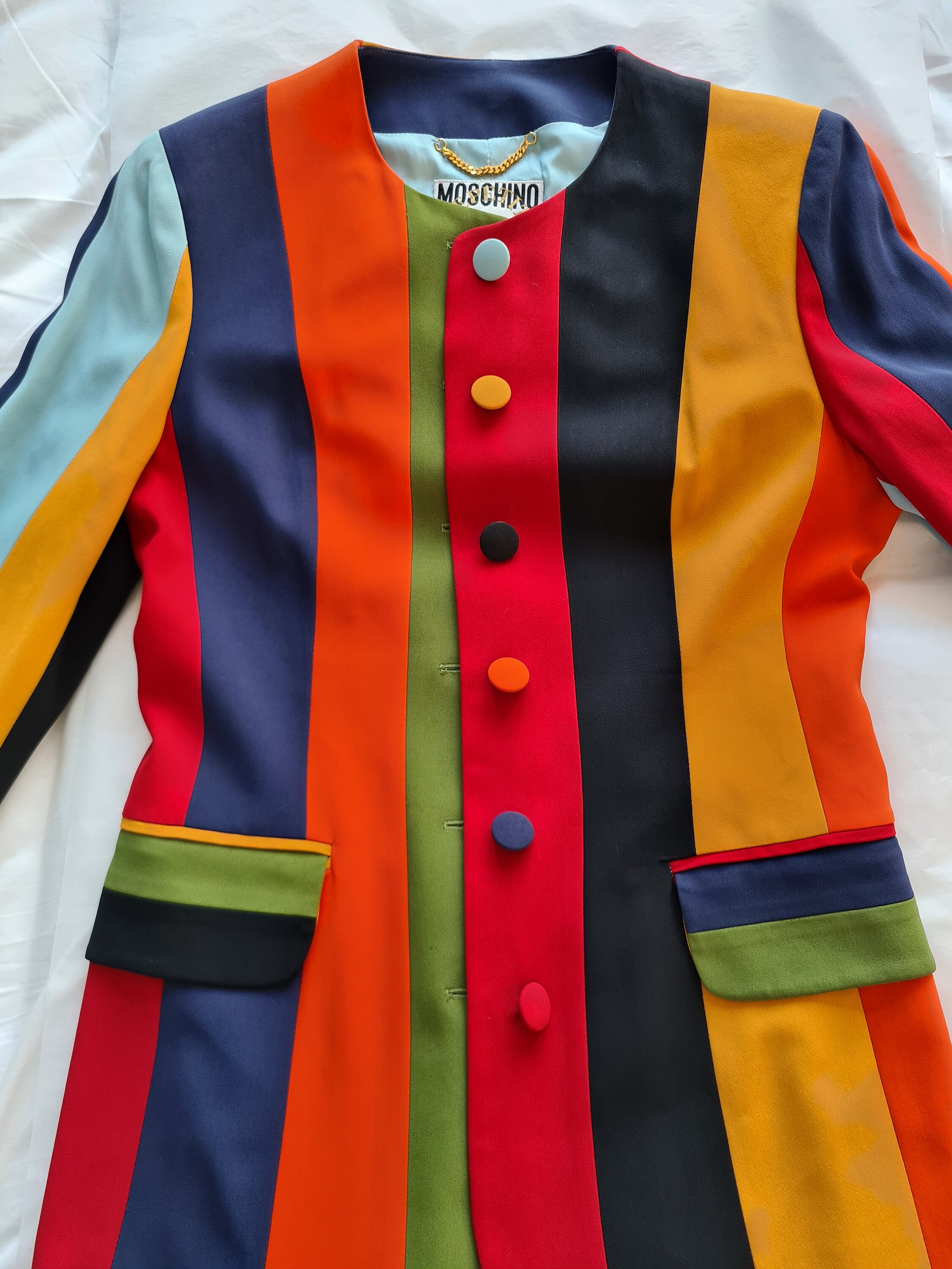 Moschino Couture S/S 1994 Rainbow Striped Colour Block Moschino Couture S/S 1994 Rainbow Striped Colour Block