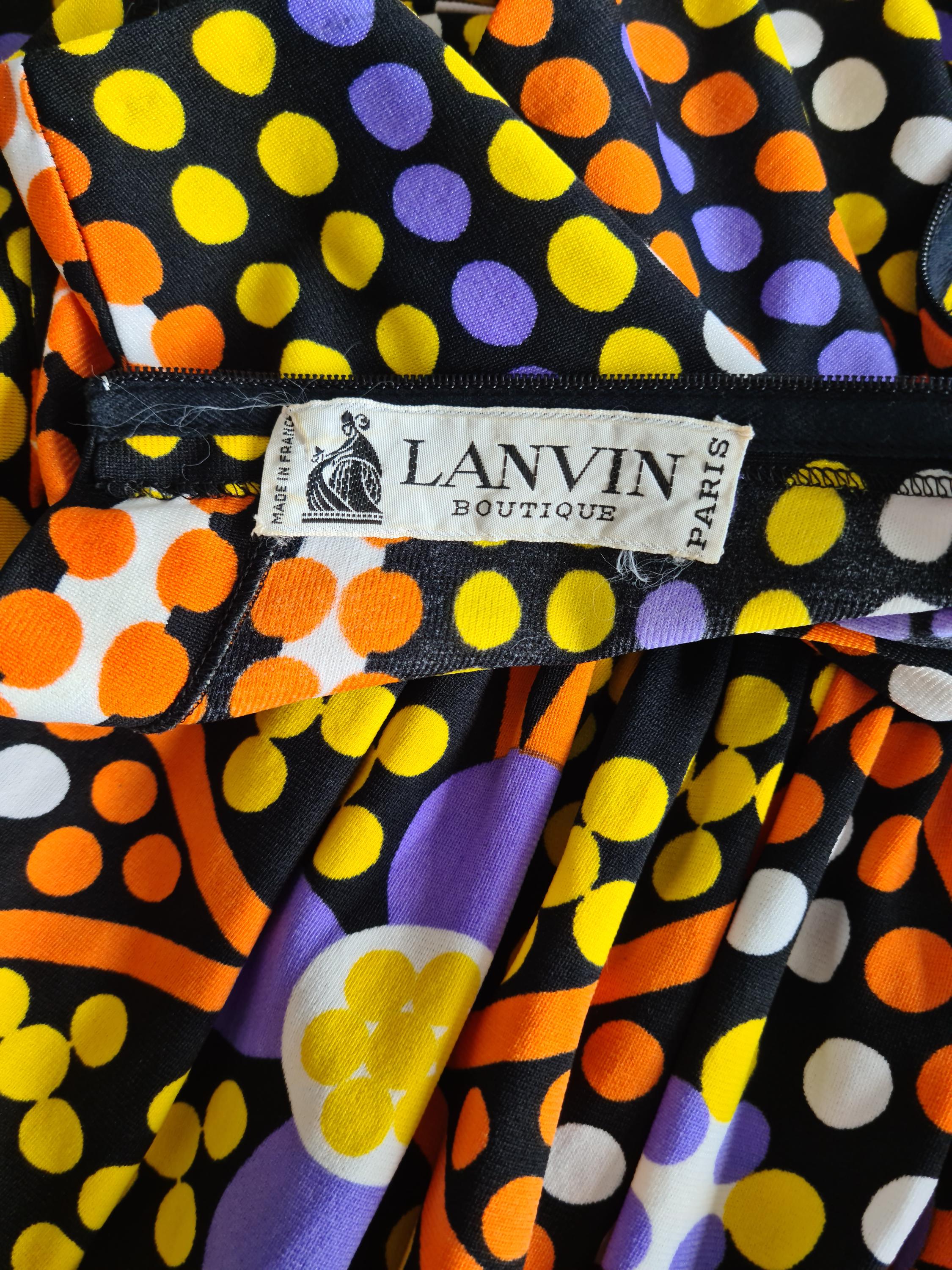 Robe Maxi Lanvin Printemps-été 1973 Par Jules-François Crahay - Taille 46 - Occasion Excellent état