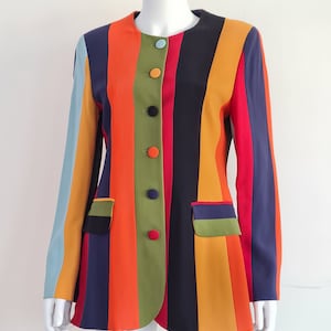 Moschino Couture S/S 1994 Rainbow Striped Colour Block