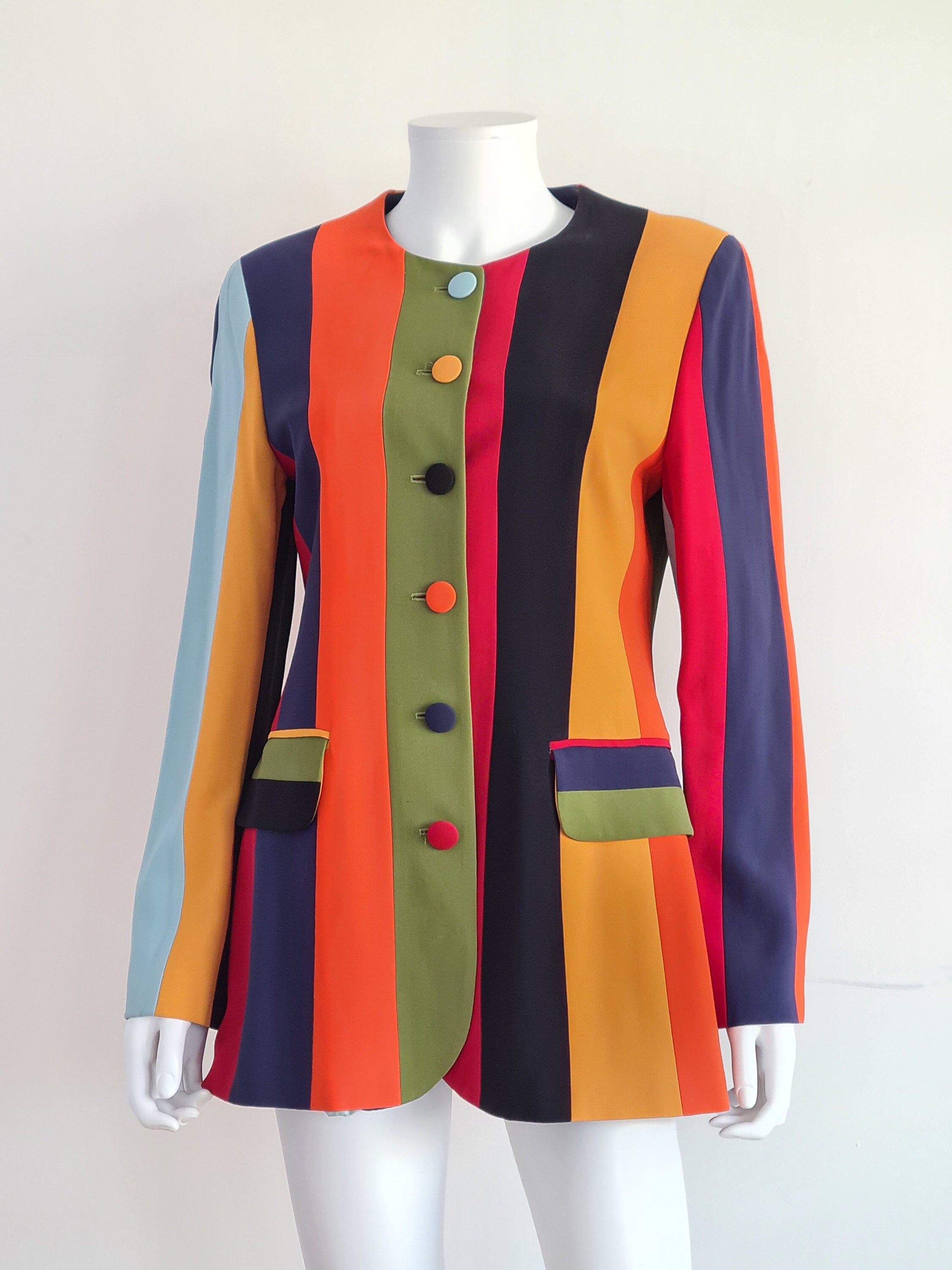 Moschino Couture S/S 1994 Rainbow Striped Colour Block Moschino Couture S/S 1994 Rainbow Striped Colour Block
