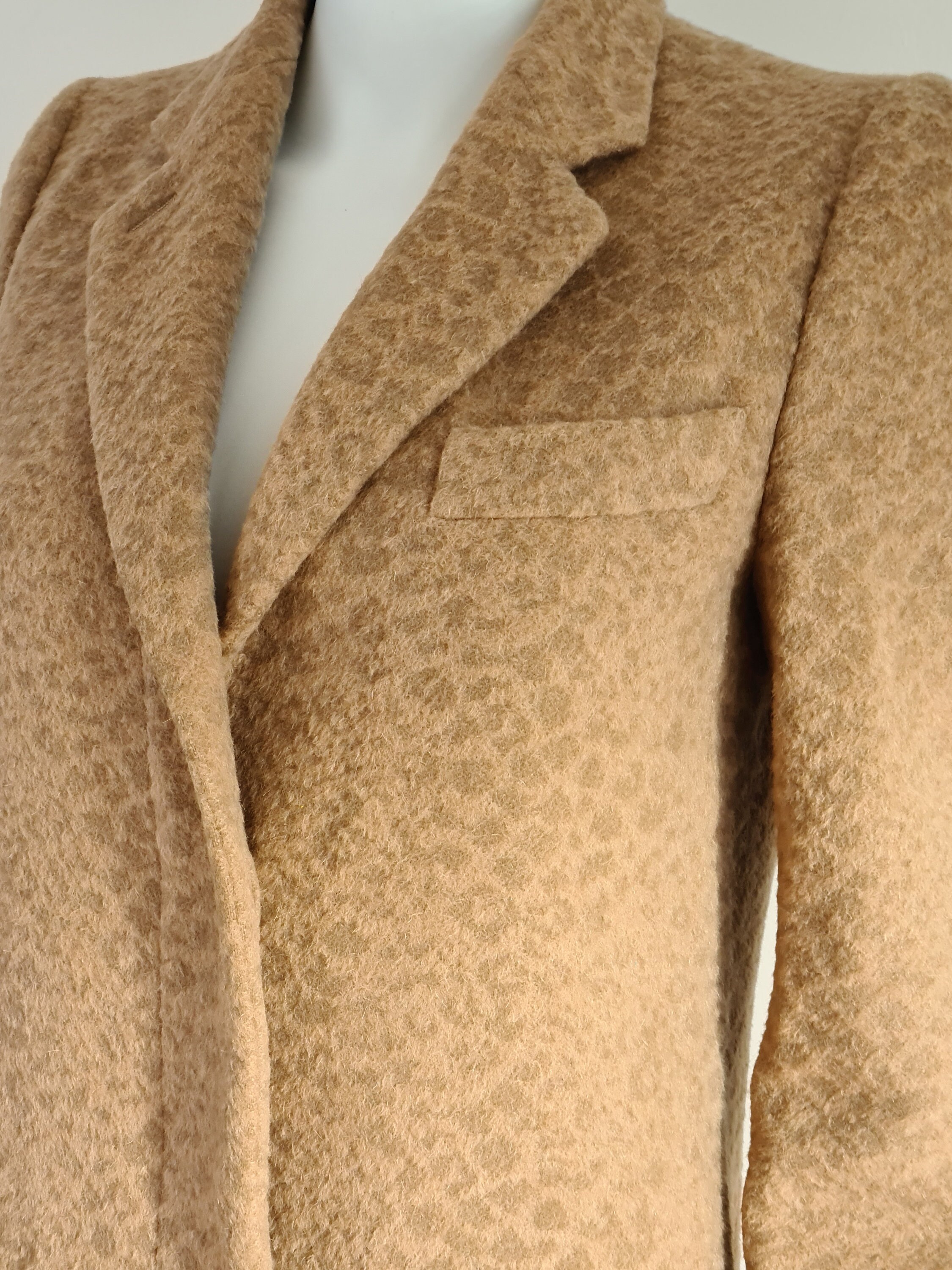 Helmut Lang A/W 2001 Leopard Pattern Luxury Alpaca Tailored Coat