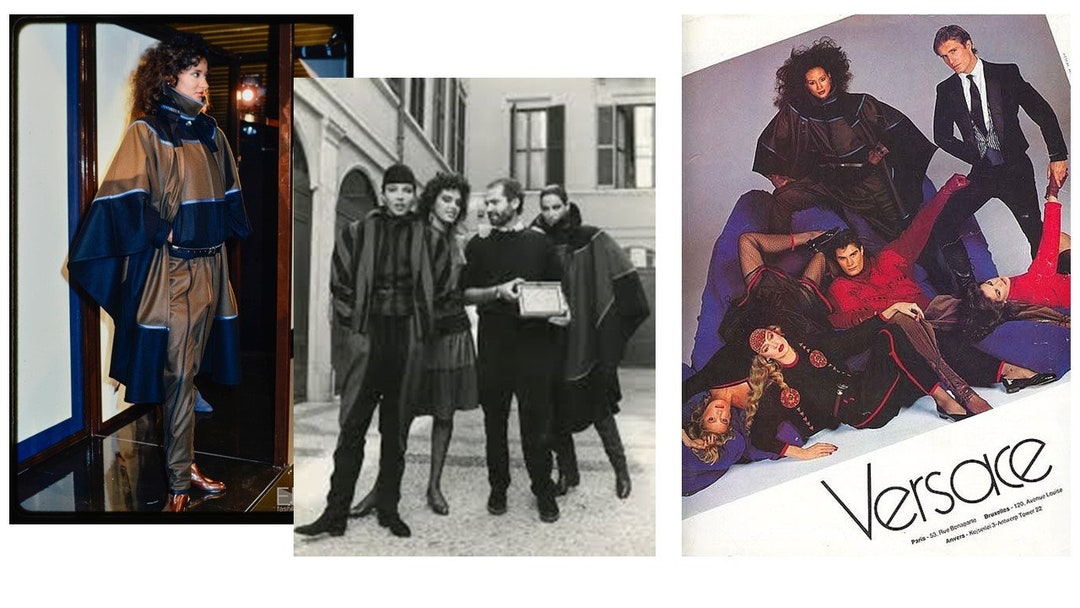 Gianni Versace iconico mantello semicircolare in lana 