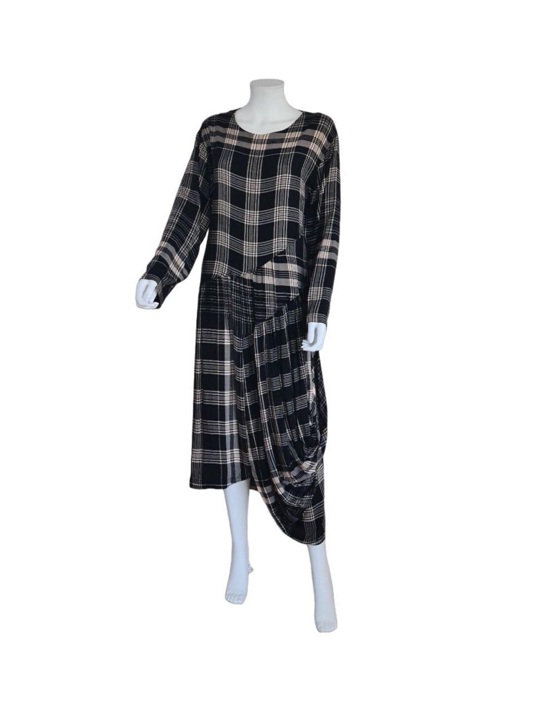 Tricot Comme des Garçons distorted asymmetrical gingham dress