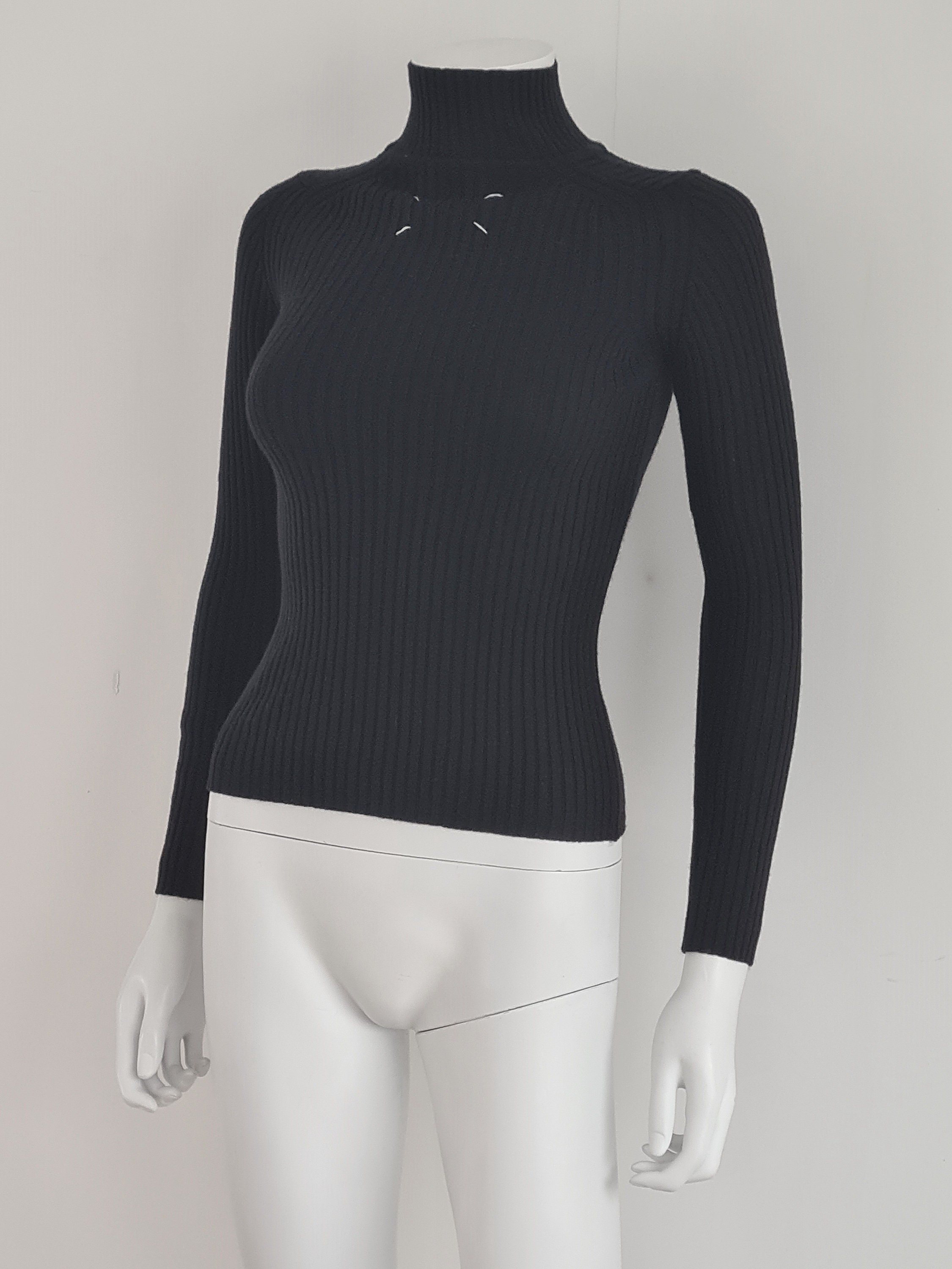 Margiela 1996-98 Miss Deanna 2-way Wool Ribbed Knit Sweater Margiela 1996-98 Miss Deanna 2-way Wool Ribbed Knit Sweater