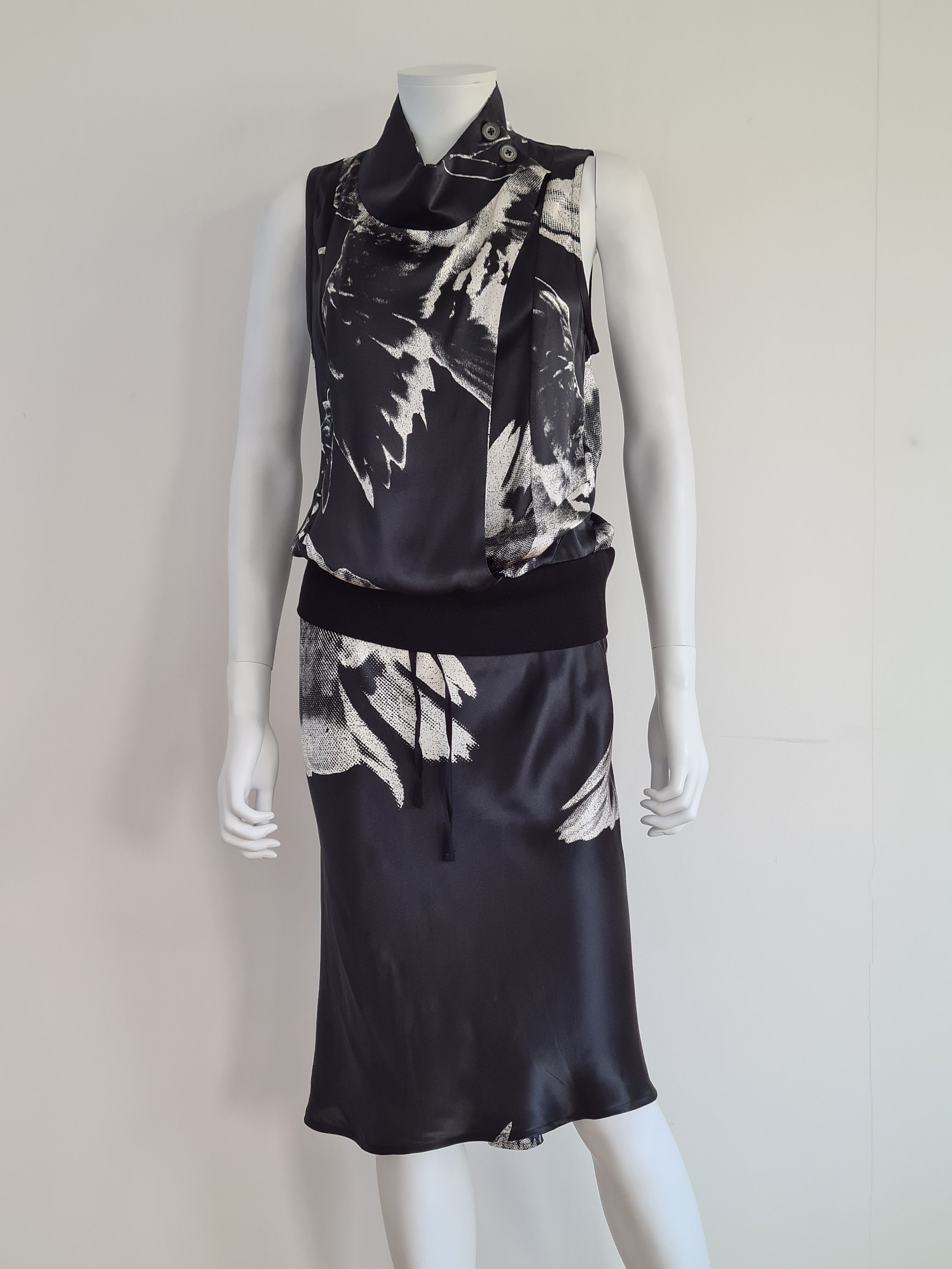 Ann Demeulemeester S/S 2010 Black Silk Dress With Iconic