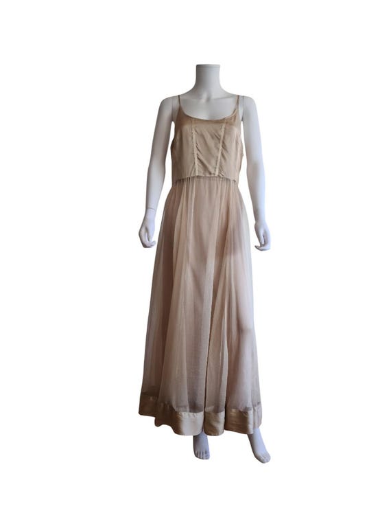 Dries Van Noten S/S 1995 Runway Champagne-colored Empire Waist Dress With  Fluid Satin Strap Bodice and Chiffon Skirt With Hem Band - Etsy Israel