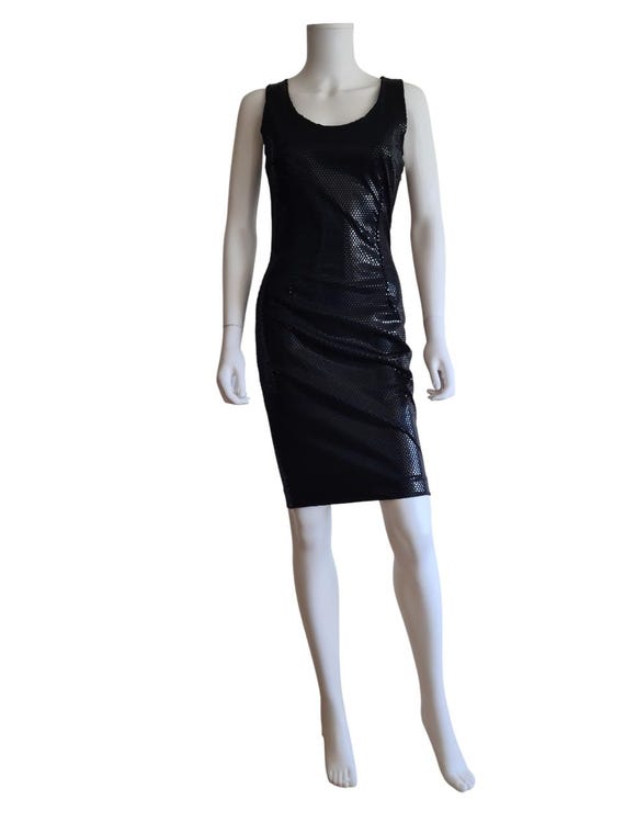 Dolce & Gabbana S/S 1995 Glamorous Black Sleeveless Bodycon Dress With  Sequin-effect Stretch Fabric  90s Fashion - Etsy