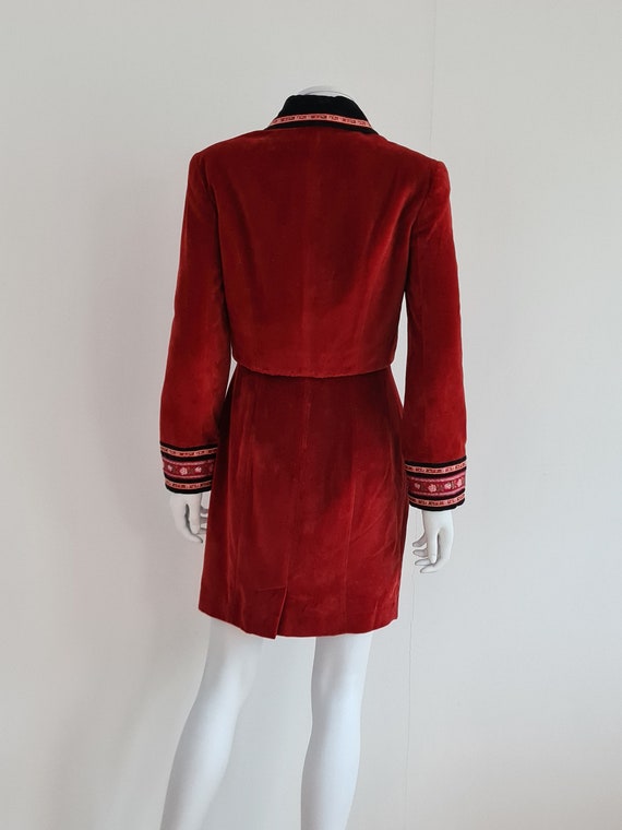 Kenzo beautiful deep red velvet dress and jacket … - image 7