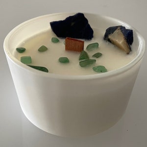 Chakra-Kristallkerze – Hals-Chakra 175g.