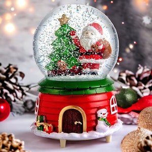 Kurt Adler Christmas Snow Globes 65mm 3 Assorted Santa Water