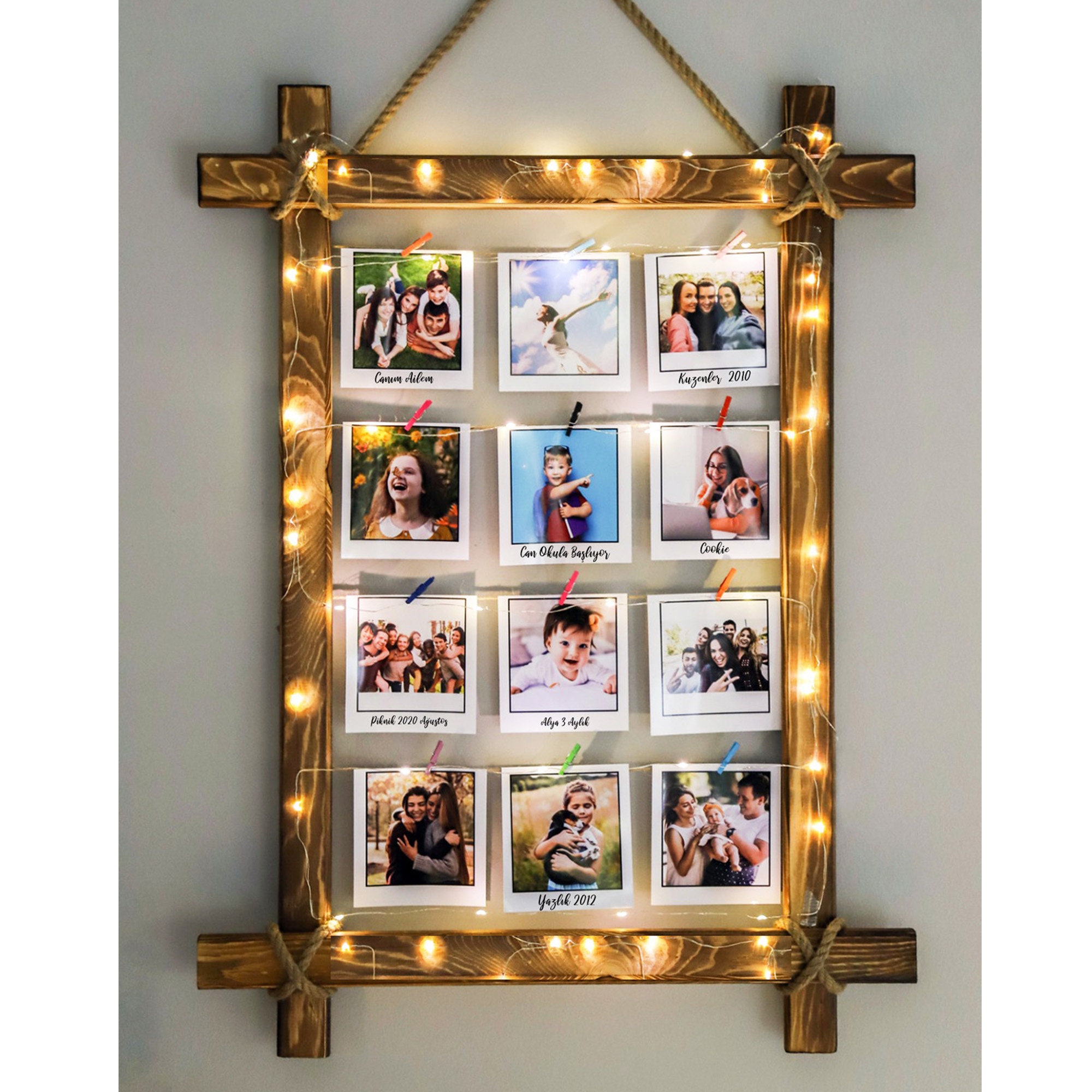 Personalized Wooden Photo Frame With Latch Led Light and 12 Etsy