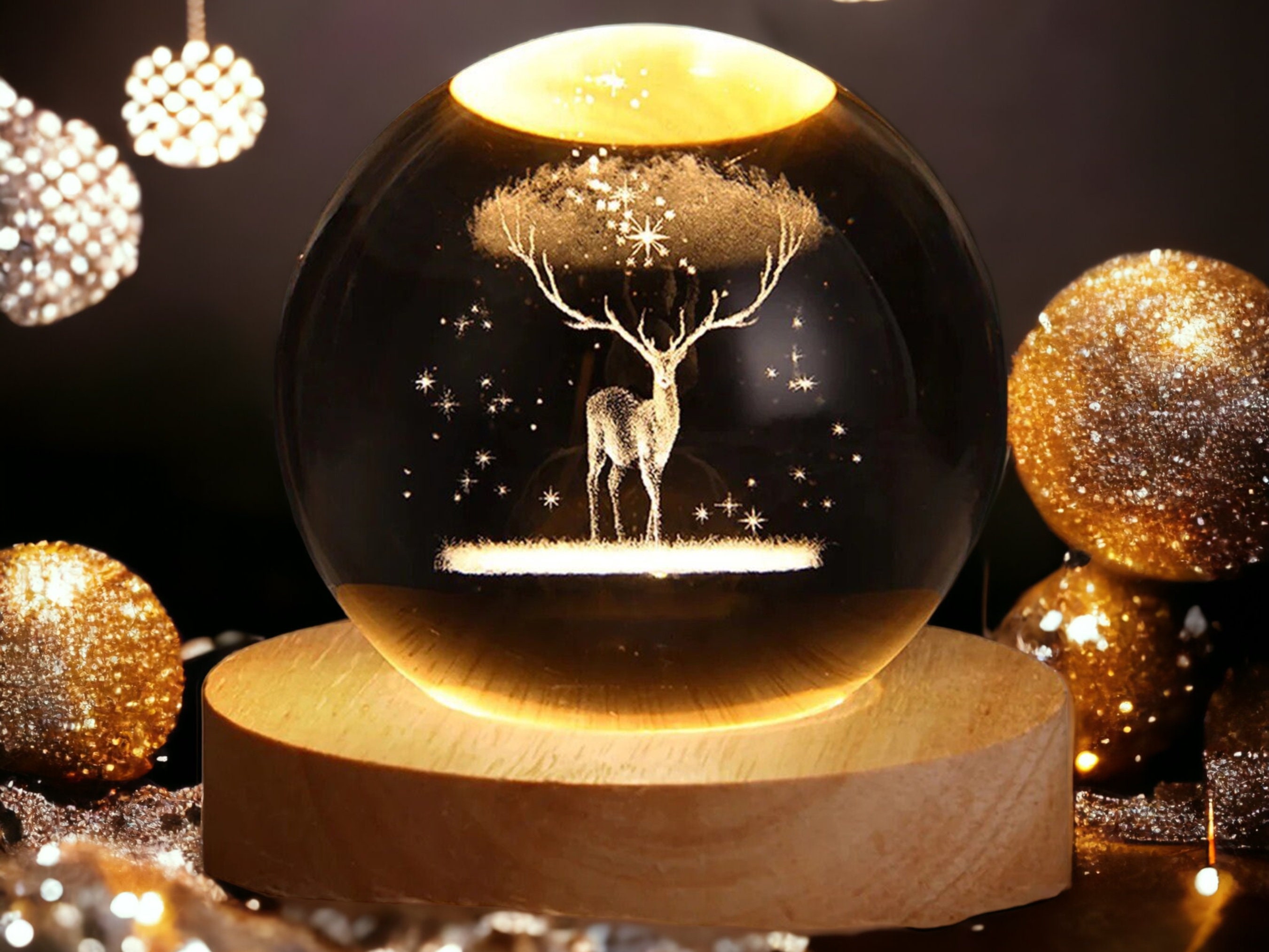 Romantic Couple With Lights Crystal Ball Music Box Creative Crafts