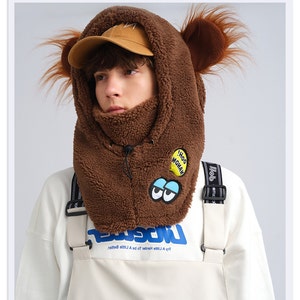Brown Bear Ski /Snowbroad Mask Hood Balaclava, Winter Outdoor Hats For Skateboard/ Roller Skating/ Rock Climbing/ Riding/ Motorcycle Helmets