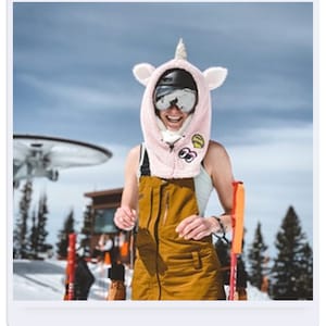 Pink Unicorn Ski/ Snowbroad Mask Hood Balaclava, Winter Outdoor Hats For Skateboard/ Rock Climbing/ Riding/ Motorcycle Helmets