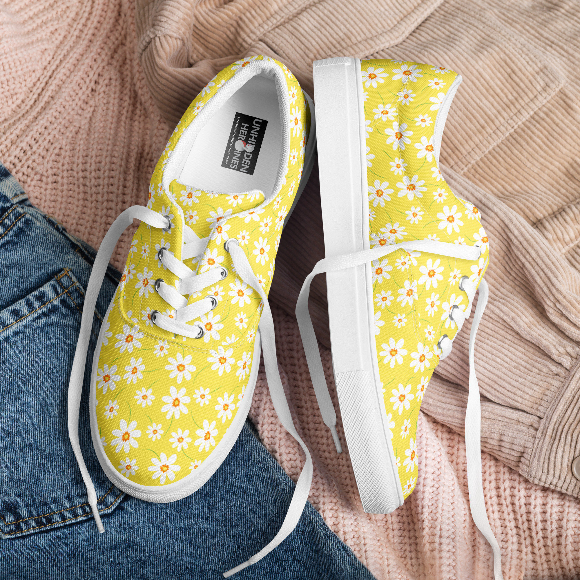 Yellow daisy shoes sales