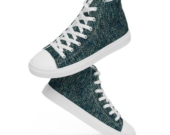 Alligator Reptile Skin Printed High-Top Sneakers Women, Animal Scales Lace-Up Converse Style Shoes, Alligator Crocodile Lover Gifts for Her