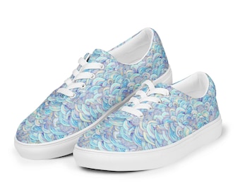 Dragons Printed Canvas Shoes Mens, Summer Beach Shoes, Lace-Up Low Top Canvas Sneakers Shoes, Dragon Lover Gift, Fashion Lace up Shoes