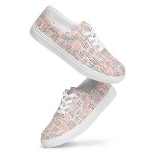 Tribal Artwork Printed Canvas Shoes Women, Gifts for Her, Unique Casual Fashion Streetwear Lace-Up Low-Top Shoes, Comfy Everyday Sneakers