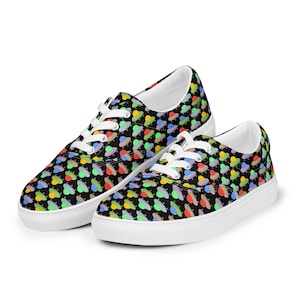 Aliens Sci Fi Canvas Shoes for Mens, Stylish UFO Lace-up Low-Top Shoes, Aliens Lover Gift, Space NASA Fan AOP Streetwear Sneakers Shoes