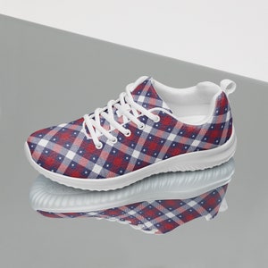 USA Flag Patriotic Womens Athletic Shoes, 4th of July Gift for Her, Casual Lace-Up Fashion Sneakers, Lightweight Breathable Gym Workout Shoe