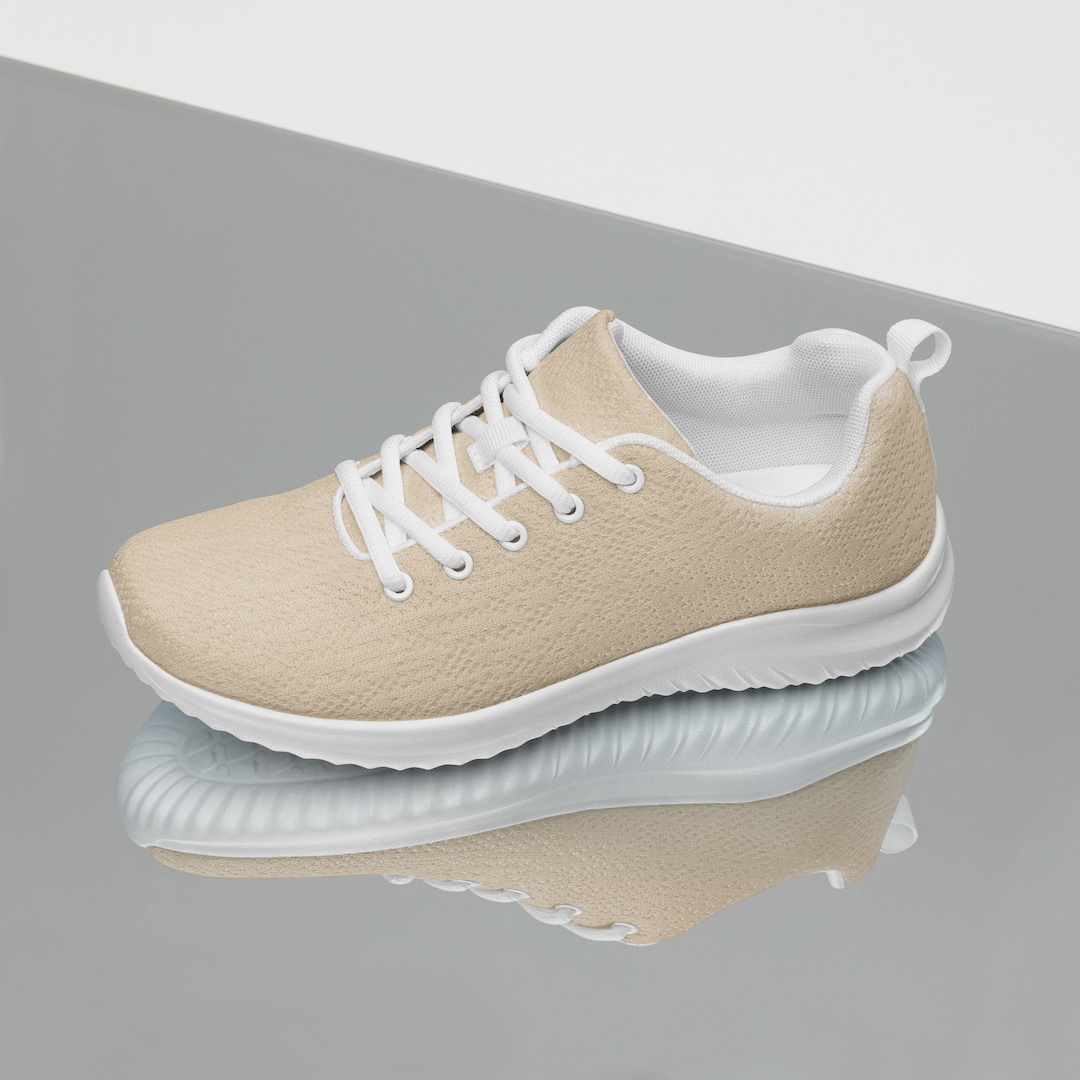 Casual Sneakers Fingerprint Sneakers Dames Solid Beige Tan Women's