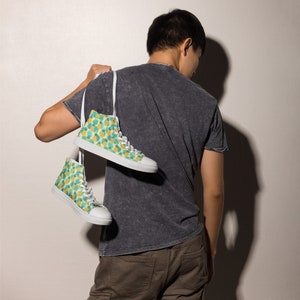 Colorful Mix Fruit Pineapple Hawaiian Print Men's Slip On Sneakers