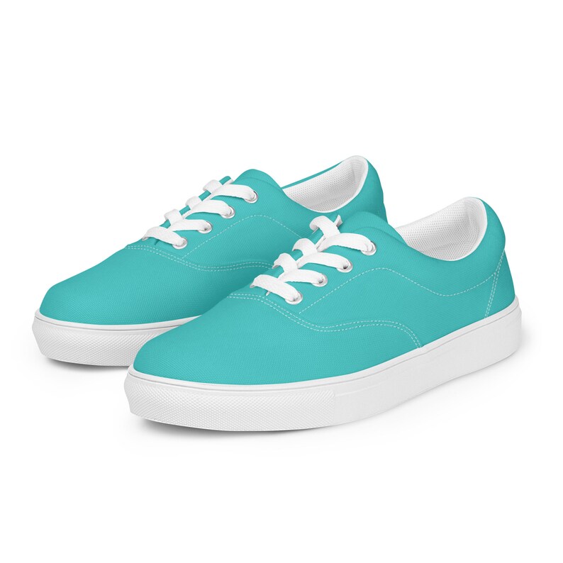 Fire Colors and Turquoise Teal Aapisi Low Top Canvas Shoes White Sole main image 0