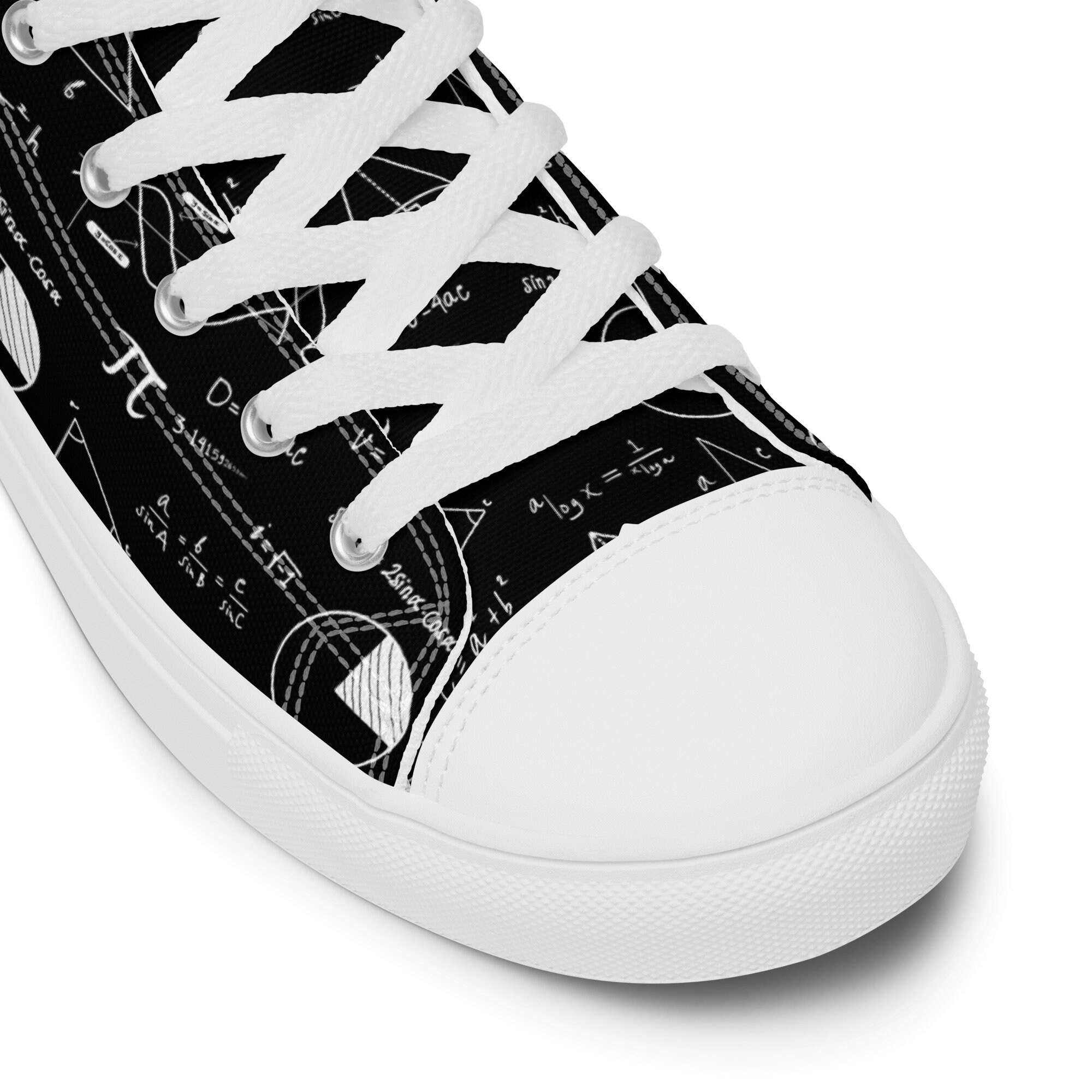 Shoe Pattern Idea Math Geometry Math Equations Printed Men's High-top Sneakers, Lace-up ...