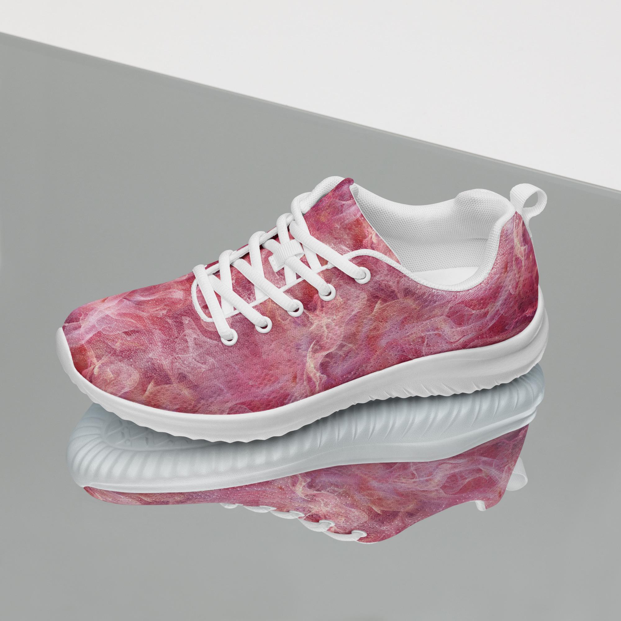 Weed Pot Smoke Printed Women's Athletic Shoes, Stoner Gym Fitness