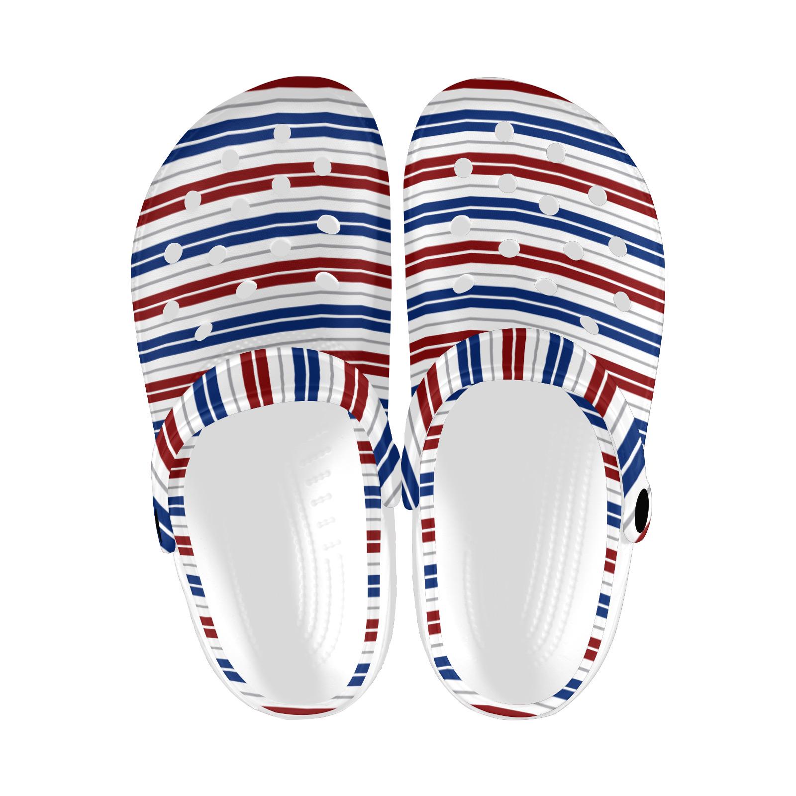 Discover USA Flag Printed Clogs, American Patriotic Sandals Clogs, Stars Stripes Clogs, Statement Wear, 4th of July Gifts, Holiday Shoes