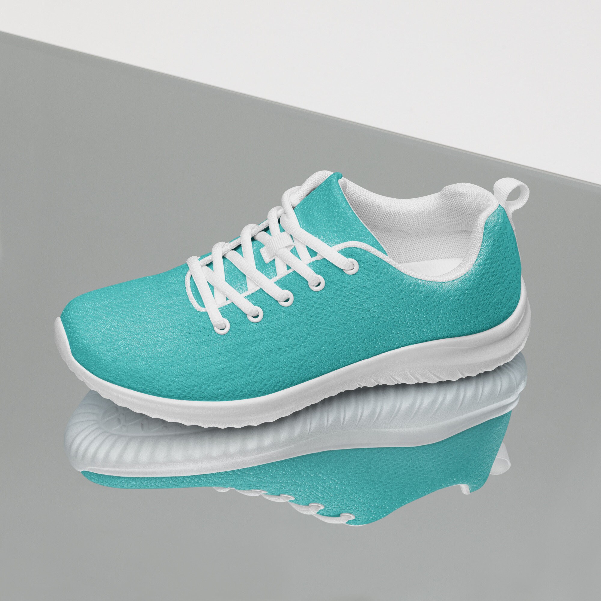 Teal and White Athletic Shoes Solid Teal Turquoise Women main image 2
