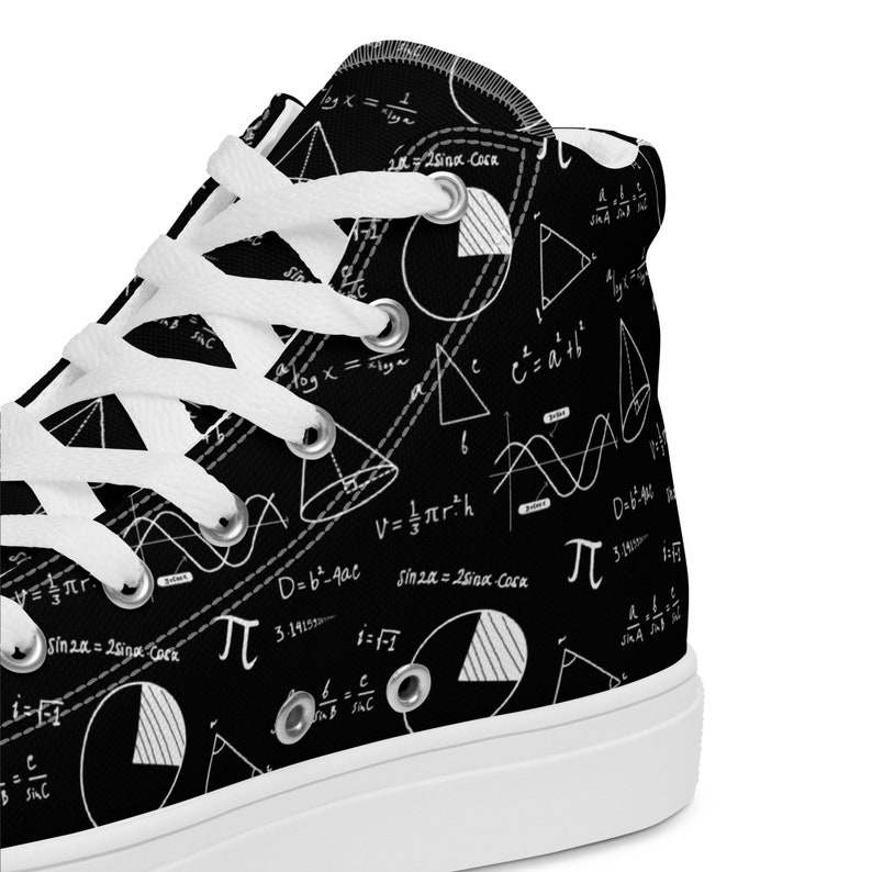 Shoe Pattern Idea Math Geometry Math Equations Printed Men's High-top Sneakers, Lace-up ...