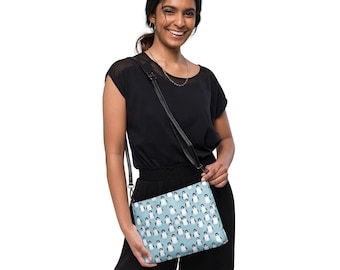 Penguin Animal Printed Crossbody Bag, Small Accessories Bag, Makeup Cosmetic AOP Bag, Travel Essentials Shoulder Bag, Penguin Lovers Gift