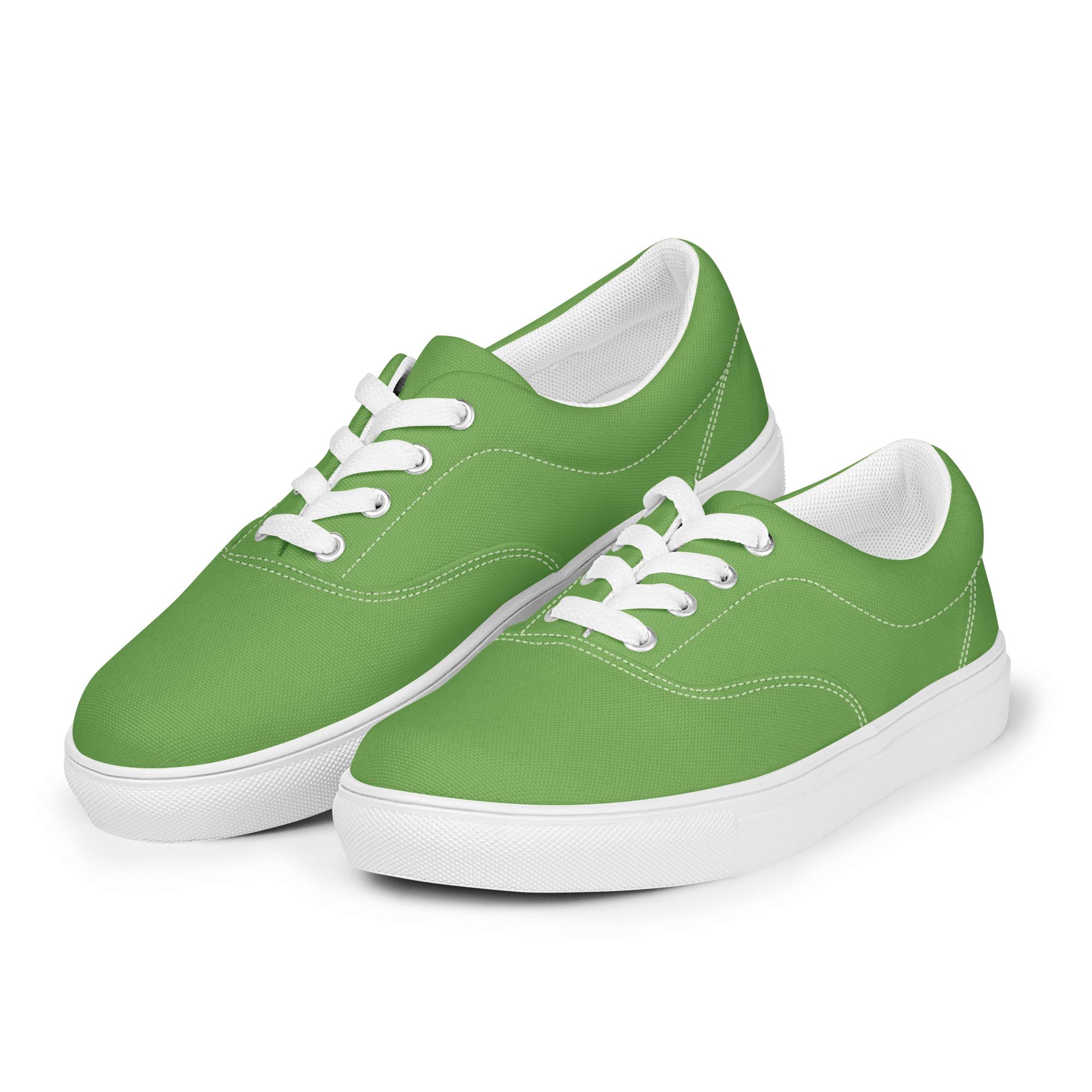 Solid Green Canvas Shoes Mens, Casual Fashion Slip-on Shoes  display picture 2