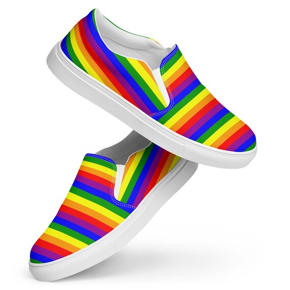 Seavees Pacific Pride Slip-On Sneaker | White Canvas Rainbow | Men\'s Size 12 Rainbow Pride Men main image 4