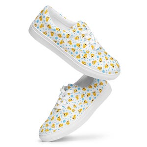 Rubber Ducky Canvas Shoes for Women, Duck Lover Gift, AOP Streetwear Canvas Sneaker Shoes, Fashion Comfy Lace-Up Shoes, Trendy Slip-On Shoes