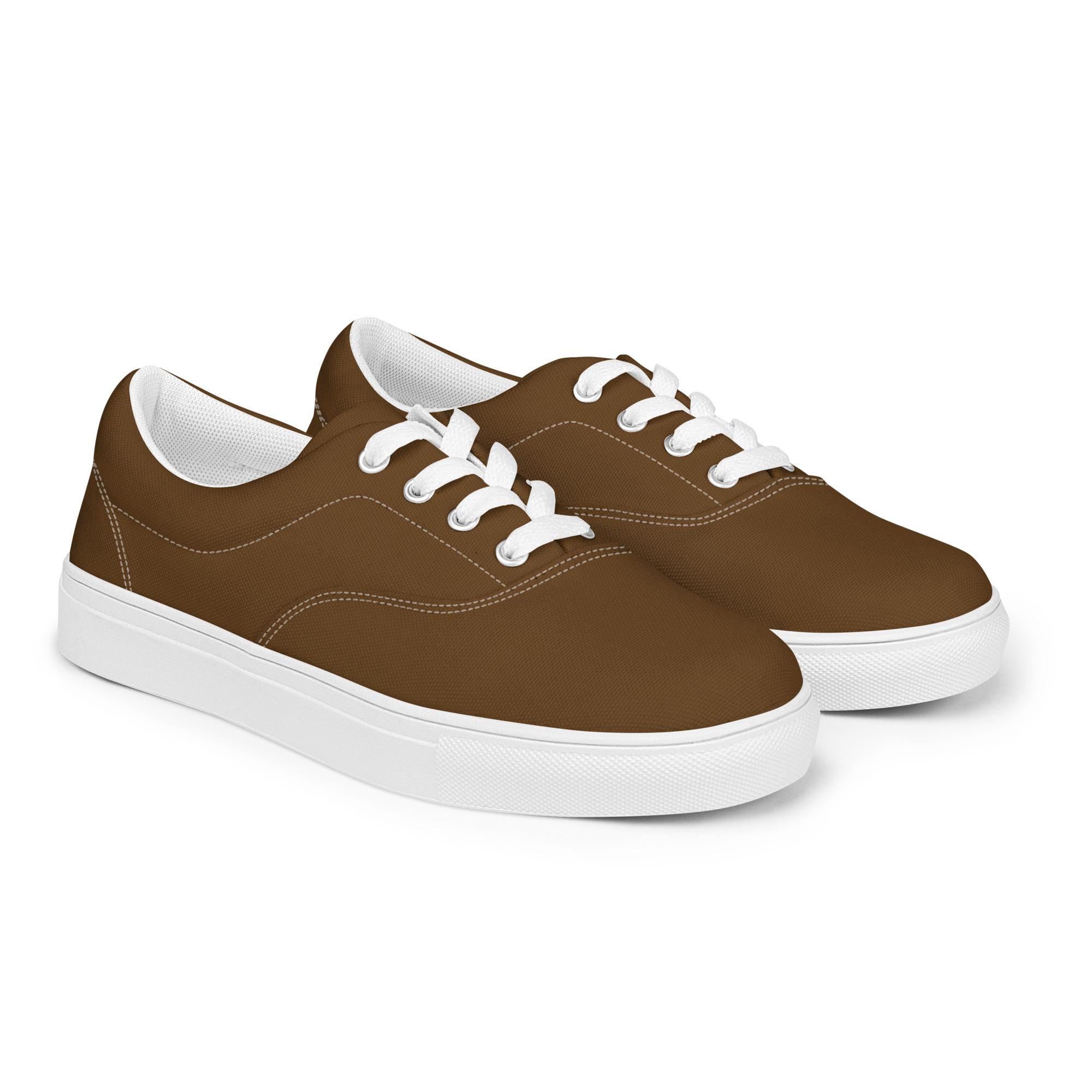 Solid Brown Canvas Shoes Mens, Comfy Casual Slip-on Shoes 