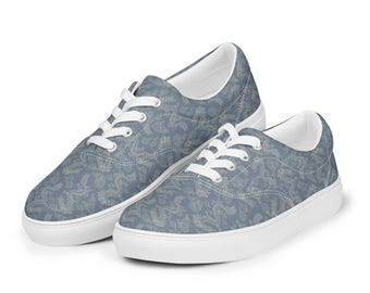 Dragons Printed Canvas Shoes Mens, Summer Beach Shoes, Lace-Up Low Top Canvas Sneakers Shoes, Dragon Lover Gift, Fashion Lace-Up Shoes