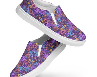 Astrology Horoscope Canvas Shoes Women, Fortune Teller Low-Top Designer Slip-On Shoes, Comfy Everyday Streetwear Shoes, Psychic Gift for Her