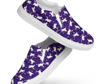 Rainbow Unicorn Canvas Shoes, Aesthetic Fairy Tale Streetwear Canvas Sneaker Shoes, Comfy Fashionable Shoes, Unicorn Lover Gifts for Her