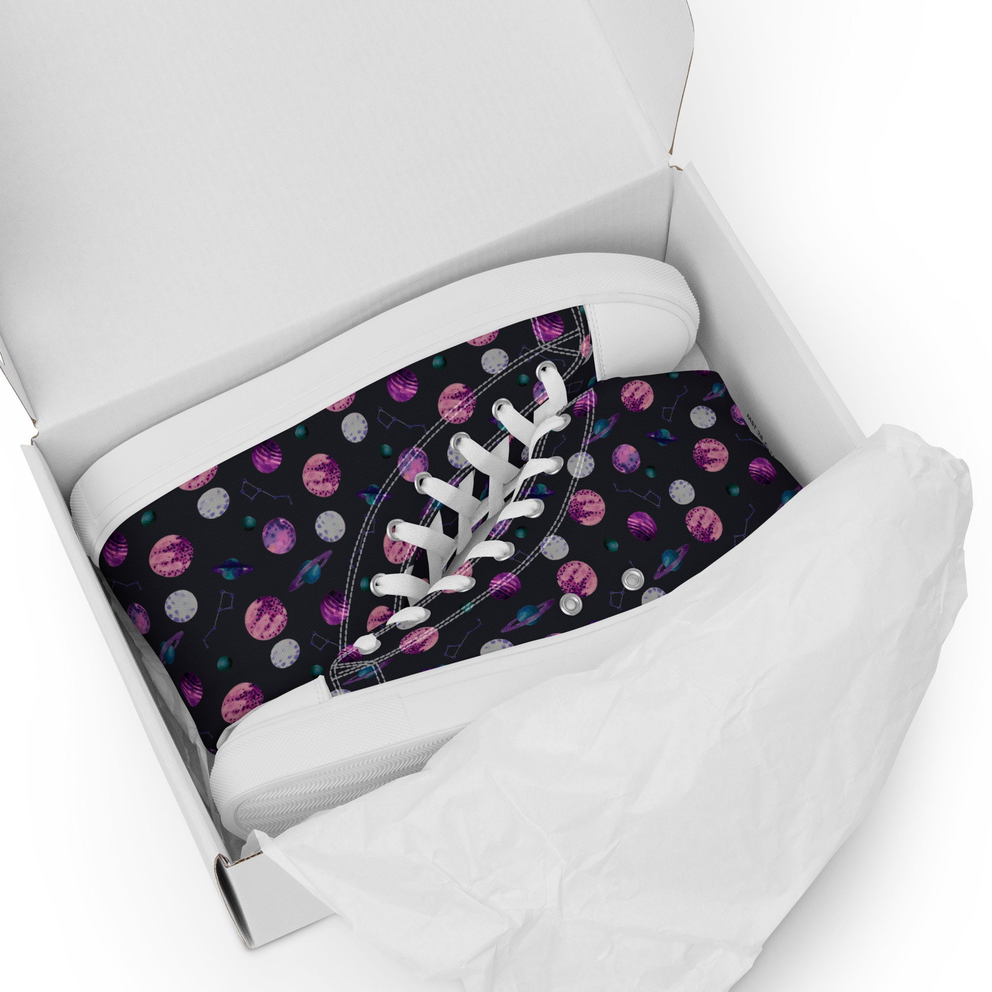 Planets Outer Space Print Sneakers Men, Solar System High-top Converse ...