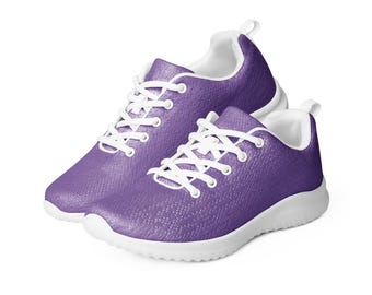 Solid Purple Men's Athletic Shoes, Gym Workout Fitness Exercise Shoes, Casual Comfortable Sneakers, Stylish Trendy Breathable Footwear Shoes