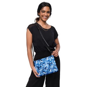 Camouflage Printed Crossbody Bag, All over Print Camo Aesthetic Bag, Everyday Bag, Makeup Purse, Zippered Cosmetic Bag, Gifts for Her