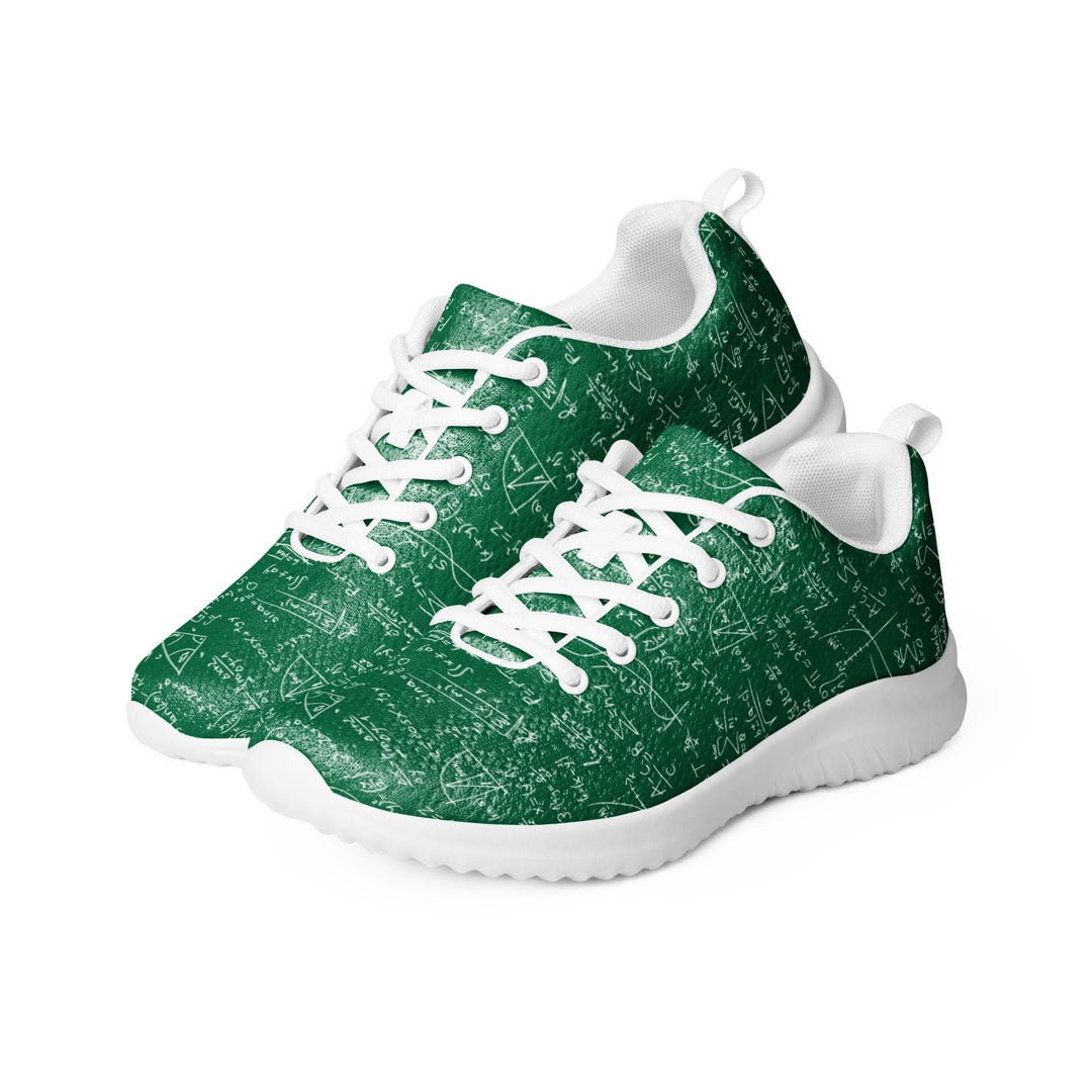 Math Calculus Printed Men's Athletic Shoes, All Over Print Gym Fitness ...