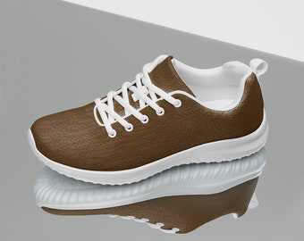 Solid Brown Women's Athletic Shoes, Comfy Stylish Workout Shoes, Soft Cushy Breathable Gym Shoes, Lace-Up Fashion Sneakers, Gift for Her