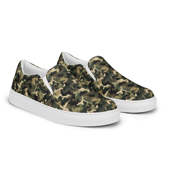 Slip-On Camouflage Canvas Sneakers - Green Camo s-l400.jpg main image 3