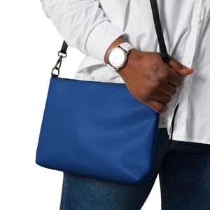 Leather Front Fold Crossbody Bag Royal Blue main image 1